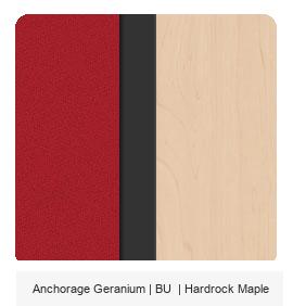 Office Color Palette: Anchorage Geranium | BU | Hardrock Maple