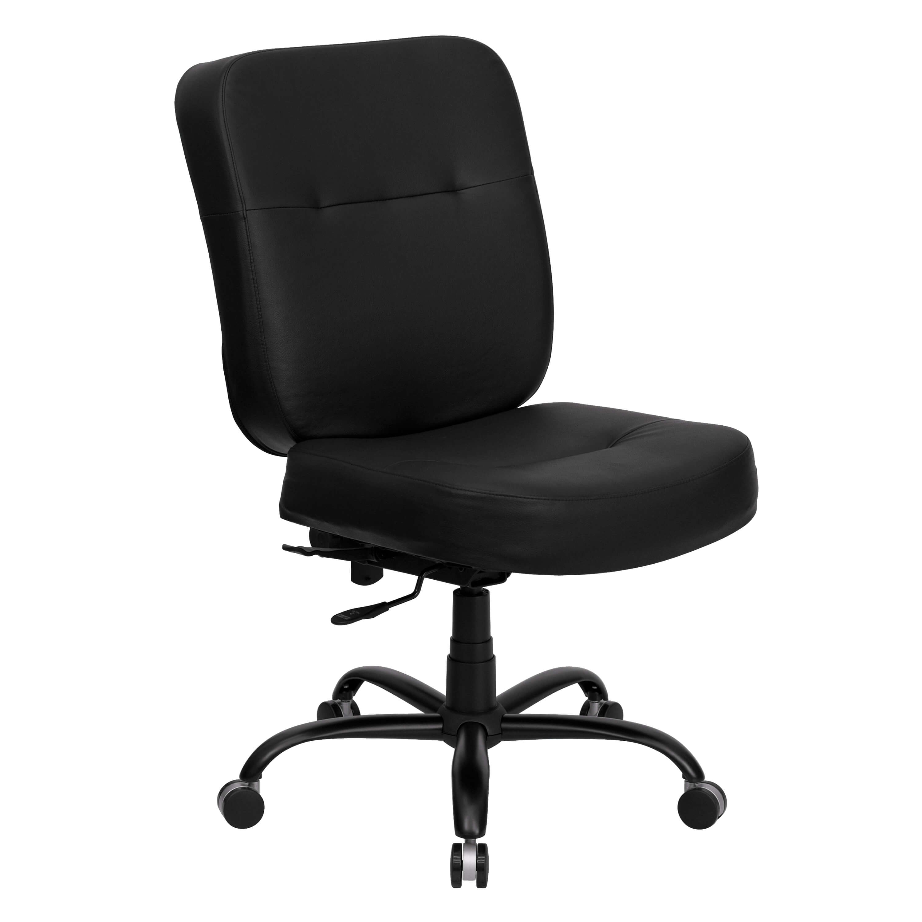Big and tall executive office chairs CUB WL 735SYG BK LEA GG ALF