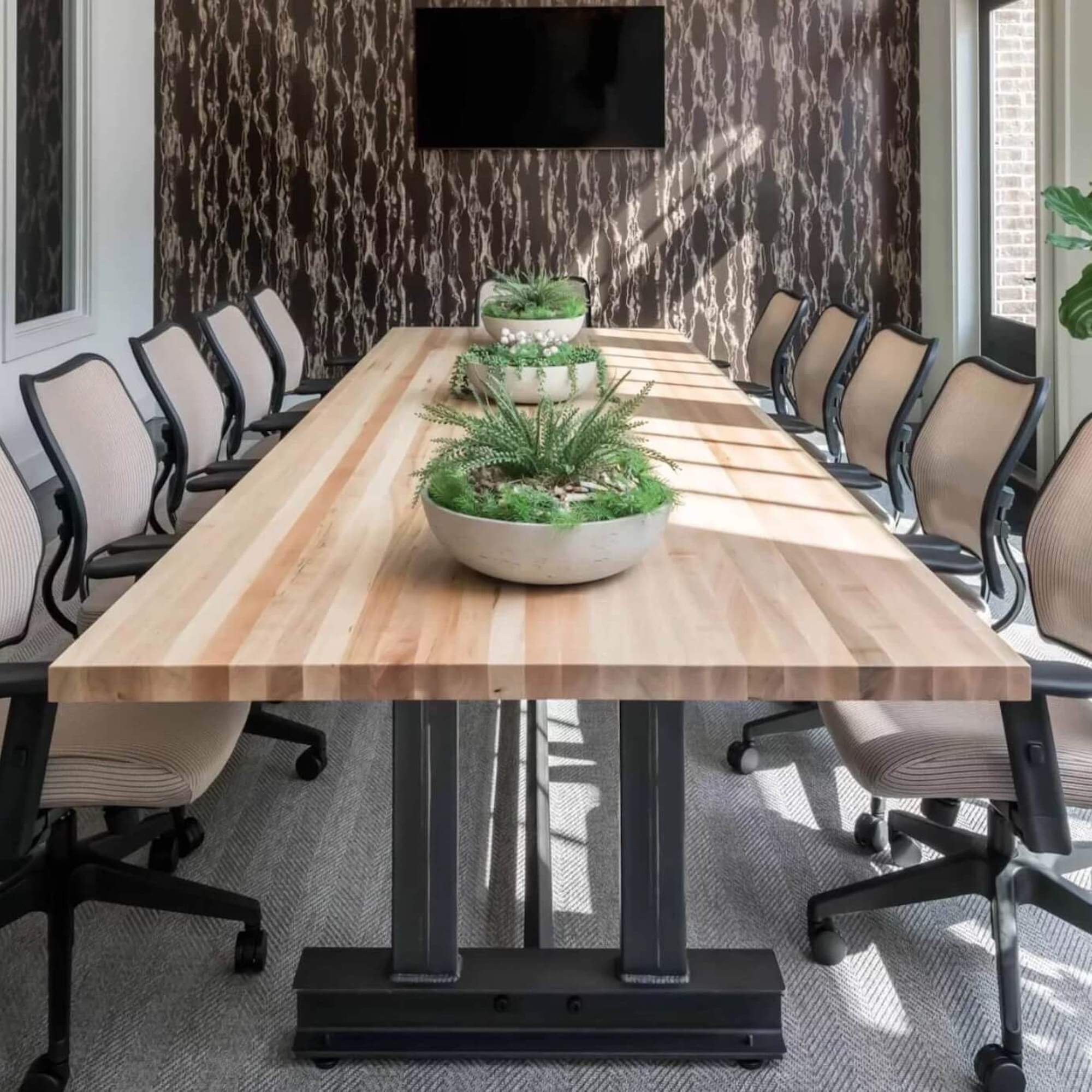 Conference room tables conference table id2 industrial conference table space view natural finishing