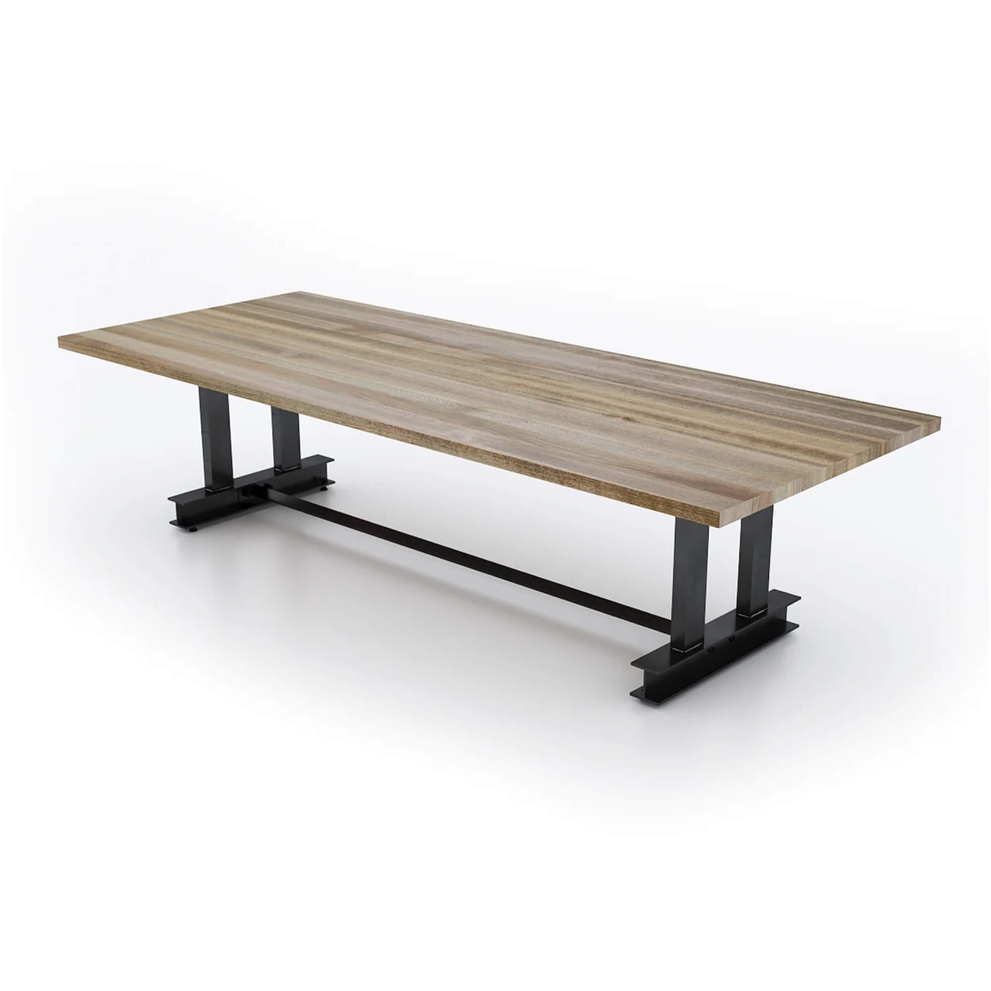 Conference room tables conference table id2 industrial conference table view weathered oak