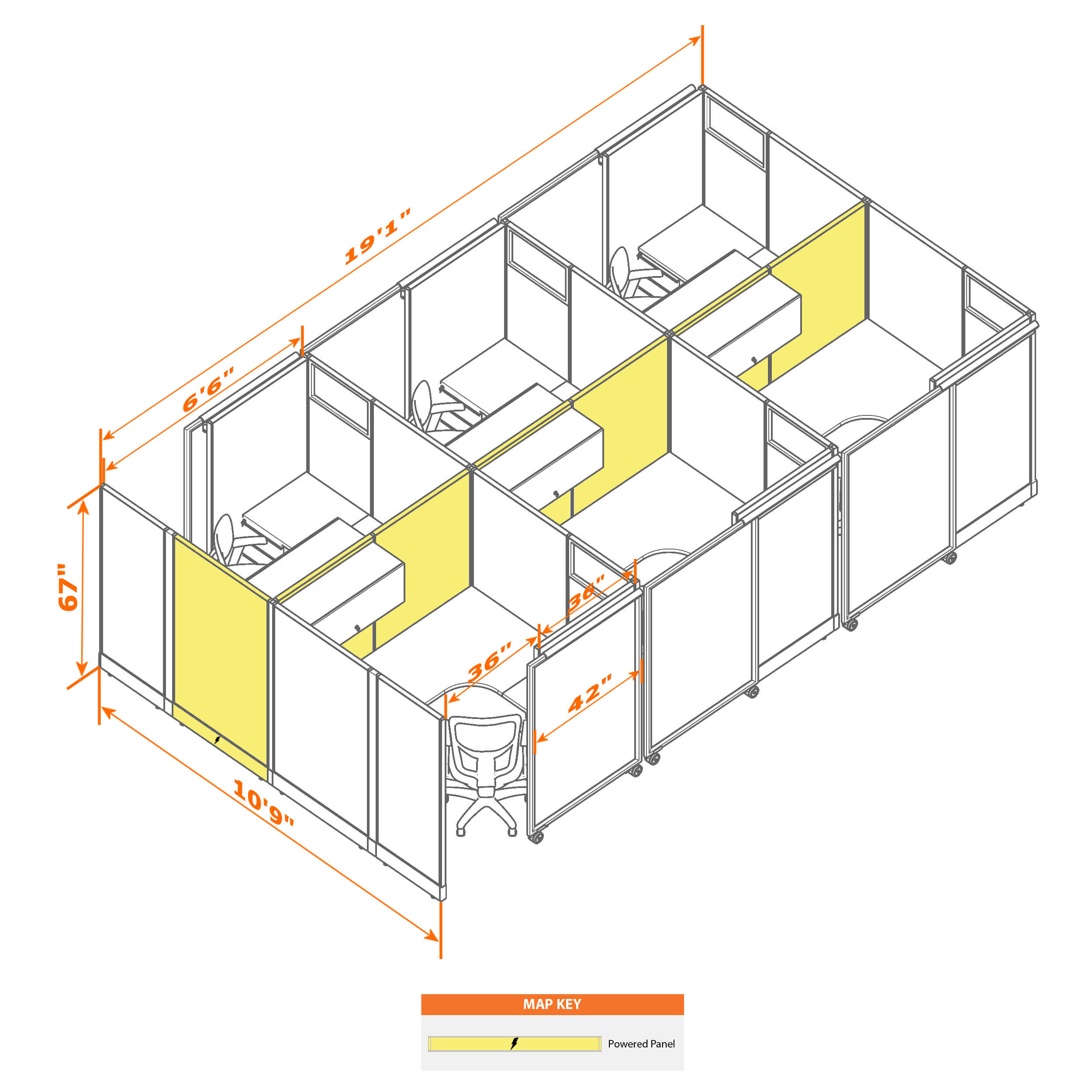 Cubicle with door 56 6c 1