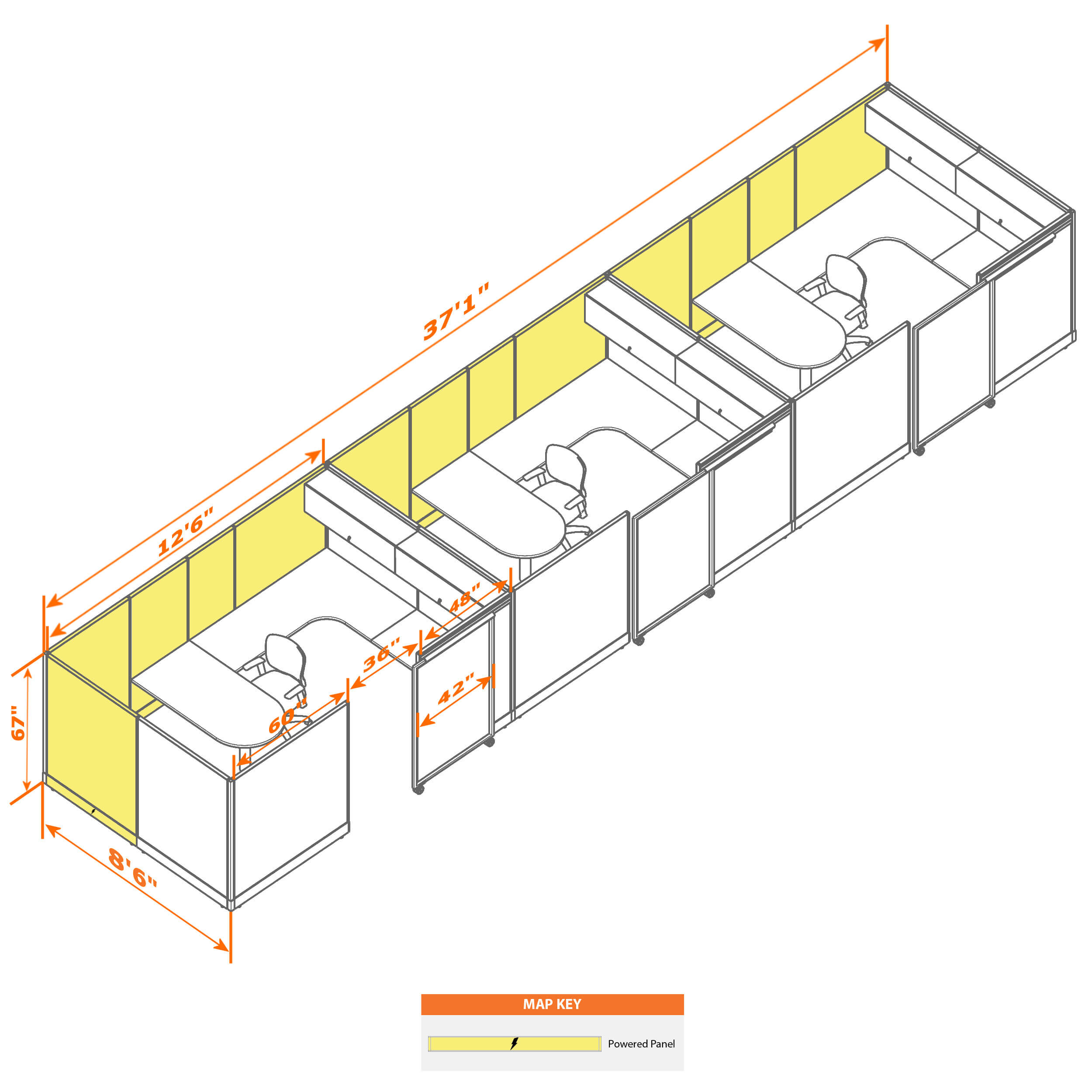 Cubicle with door 812 3i