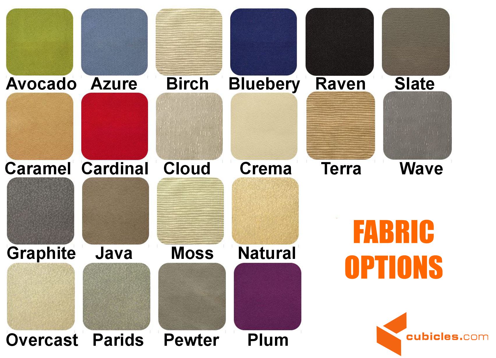 Desk dividers fabric color options 18H