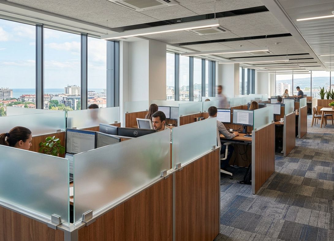 Frosted acrylic cubicle wall extender FA24H