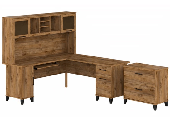 L shaped computer desk with traditional file cabinet 72 w highlight fresh walnut 2 L shaped computer desk with traditional file cabinet 72 w highlight fresh walnut 2