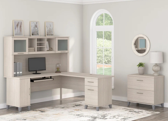 L shaped computer desk with traditional file cabinet 72 w space view sand oak 2 L shaped computer desk with traditional file cabinet 72 w space view sand oak 2