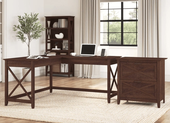 L shaped desk and file cabinet space view bing cherry