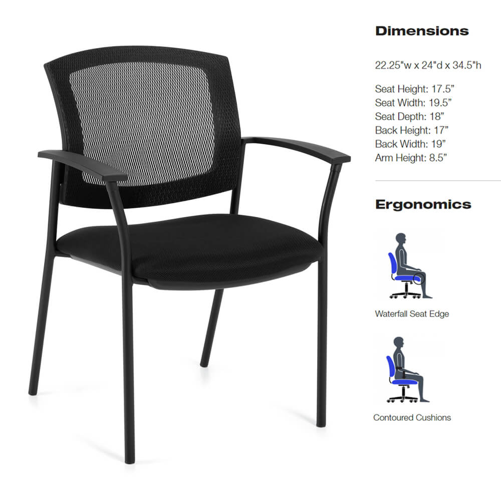 Fully systemized office series guest chair