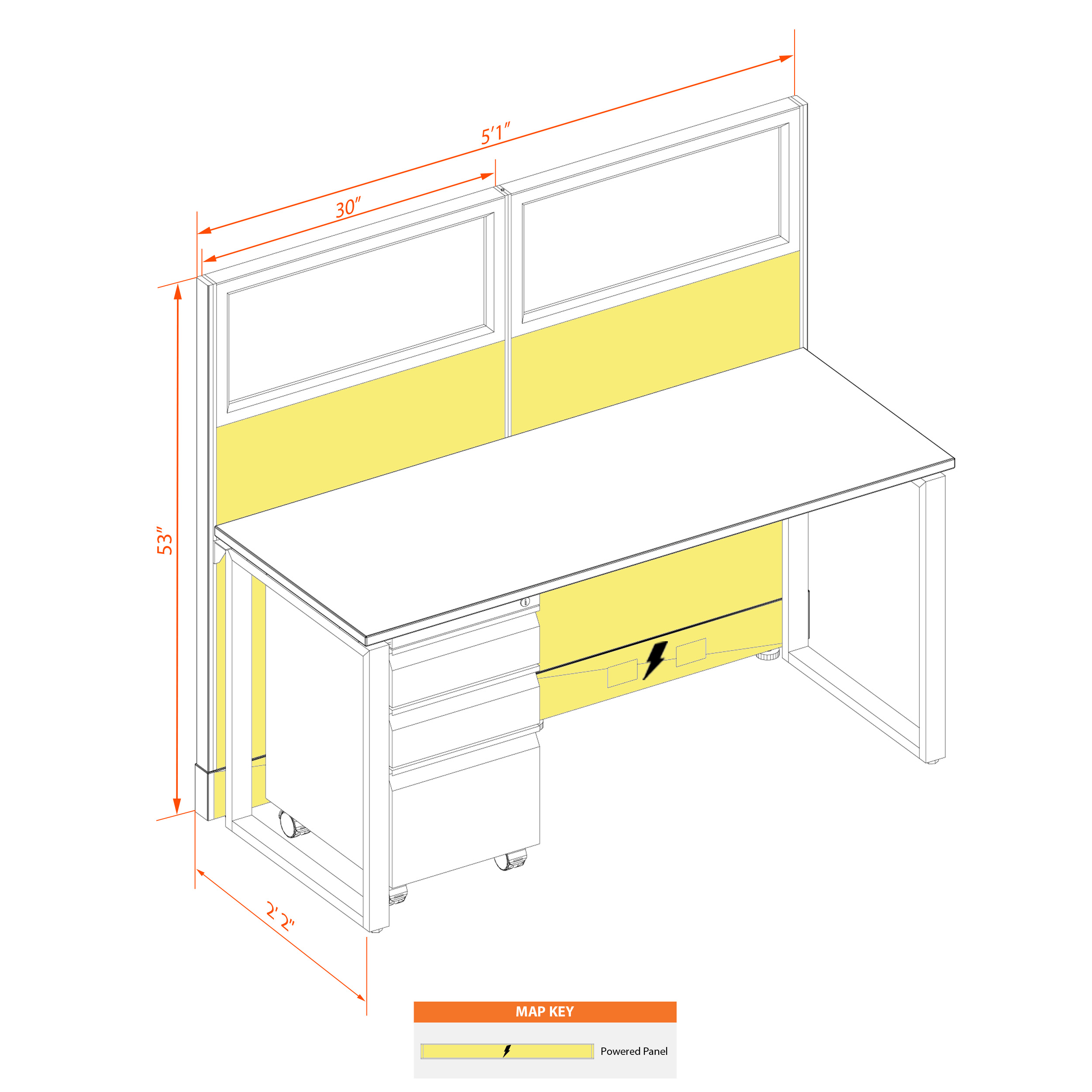 Office benching systems 52s53gp