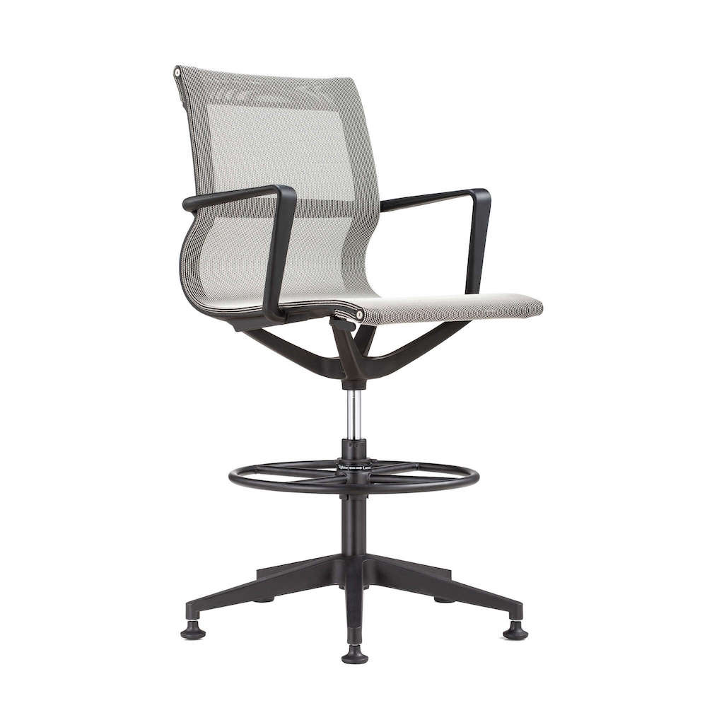Office chair for standing desk ergonomic stool for standing desks drafting chair stool white frame and white angle view