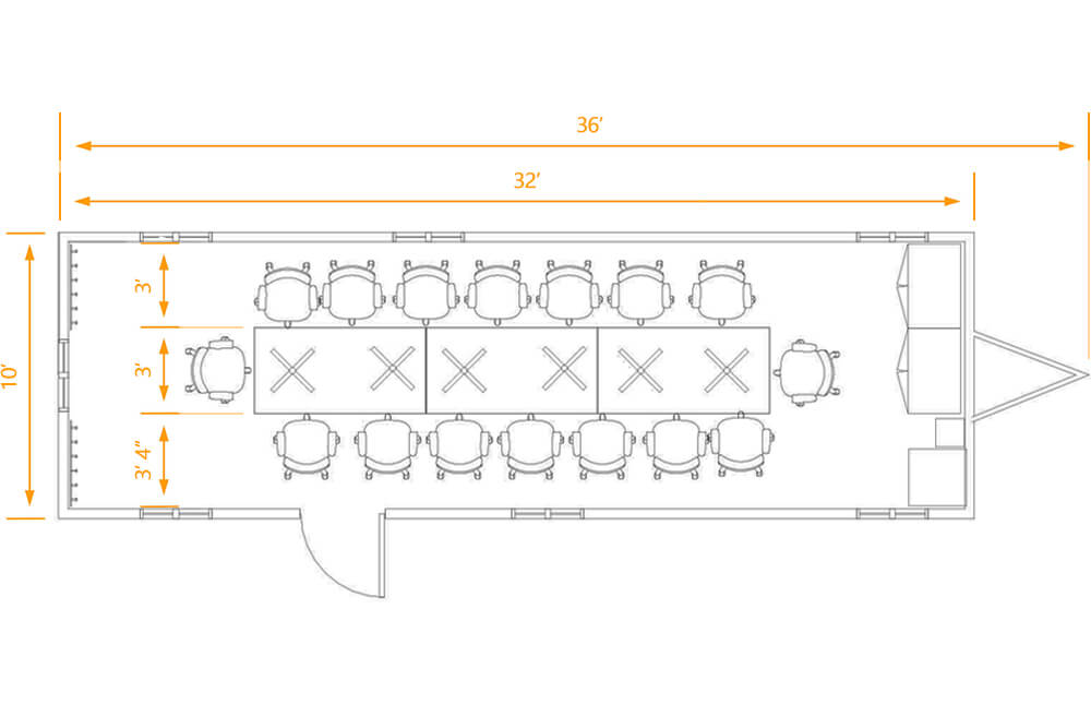 Conference trailers floor plan