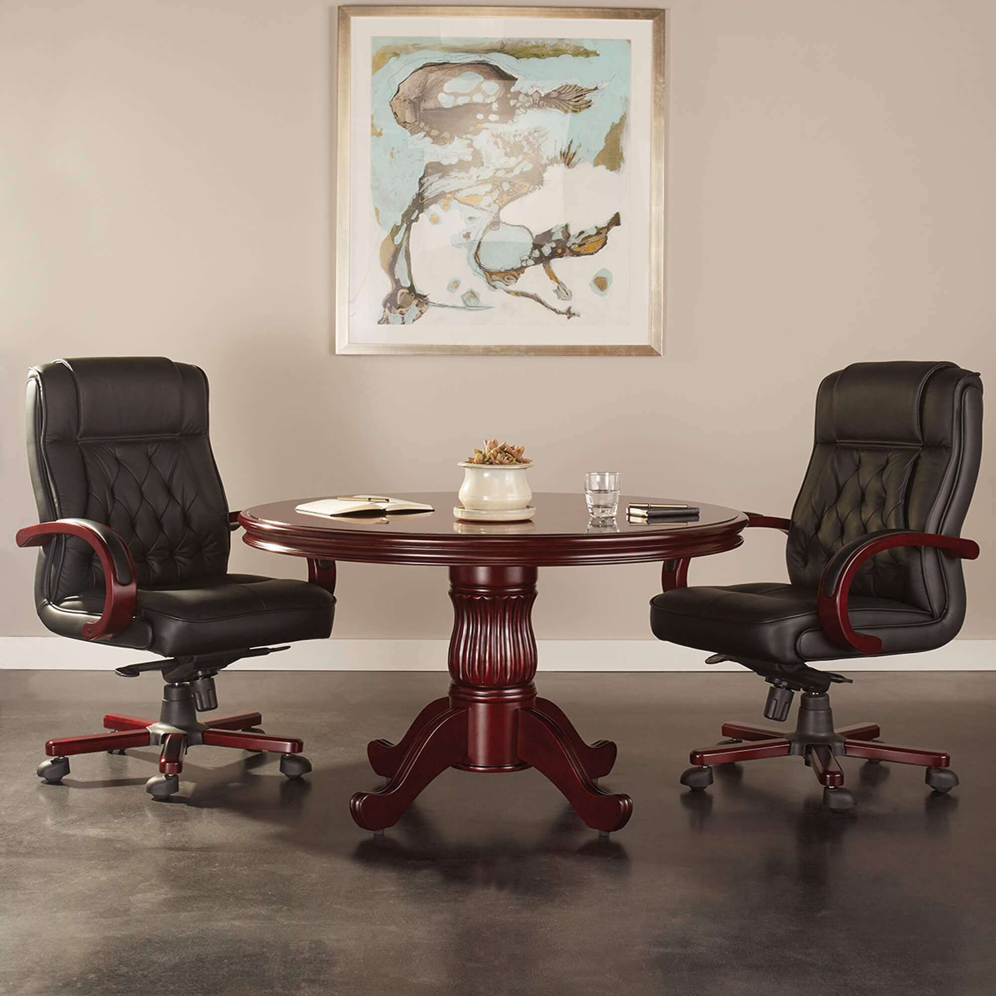 Big and tall conference chair interior view