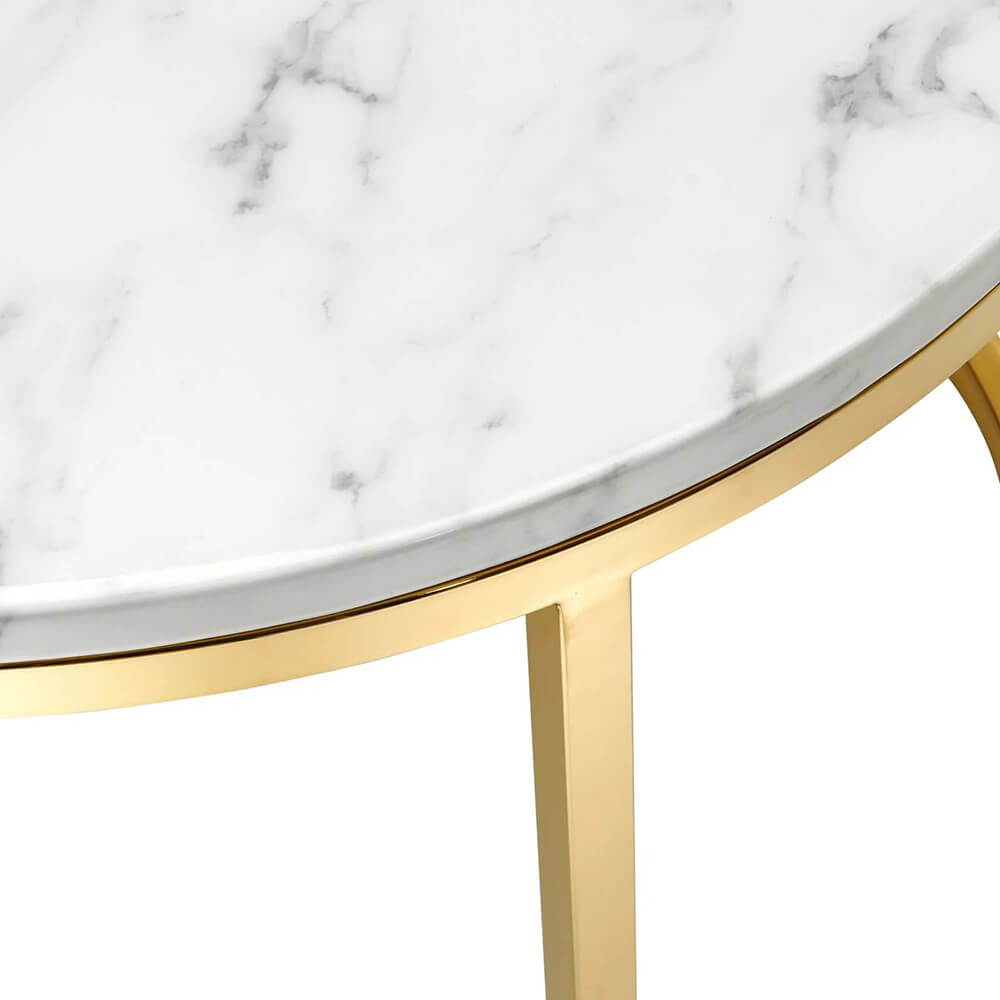 Chic nesting coffee tables close up