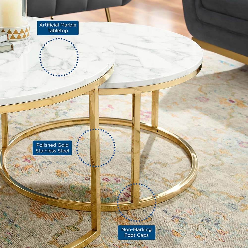 Chic nesting coffee tables features