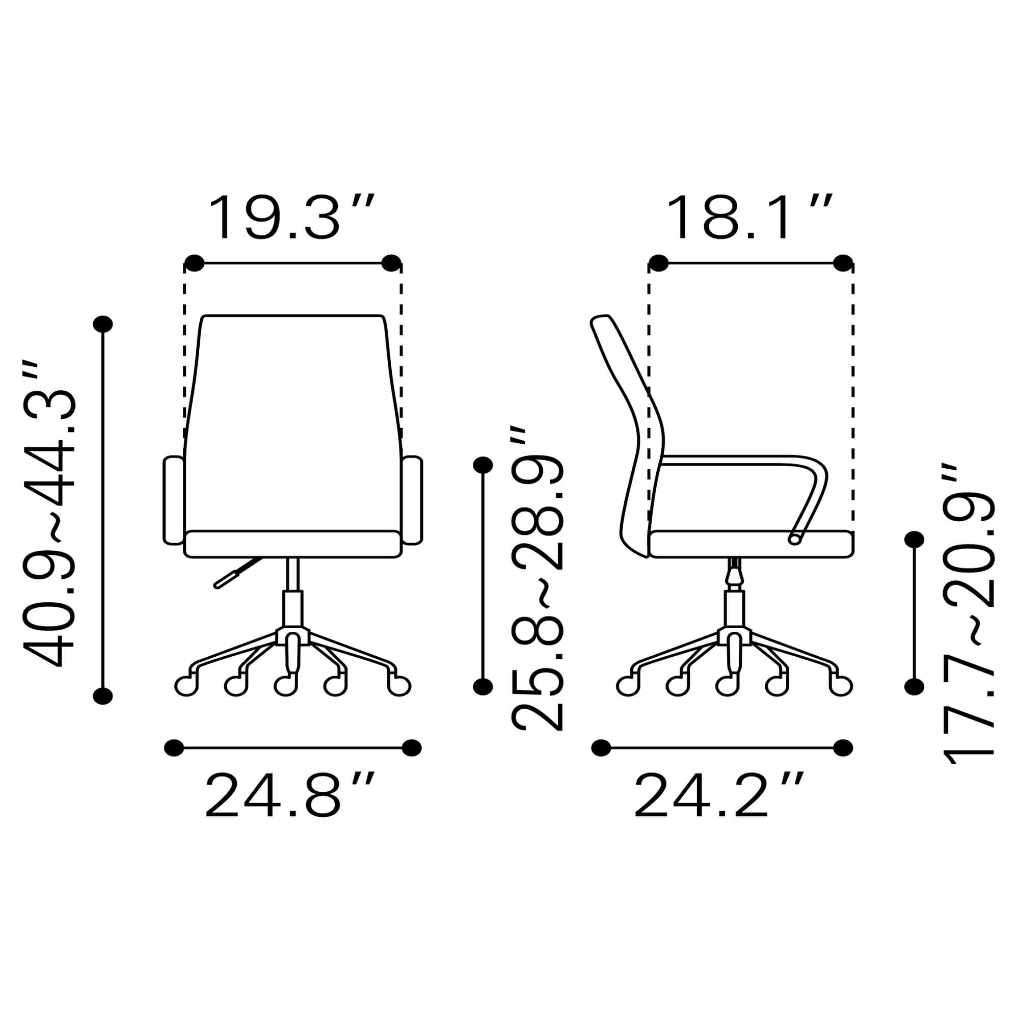 Conference room office chair dimensions