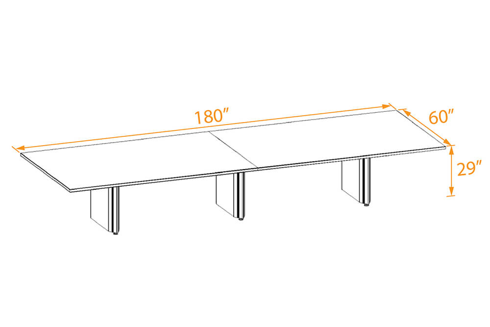 Efficient meetings table 15x5 3d dimensions