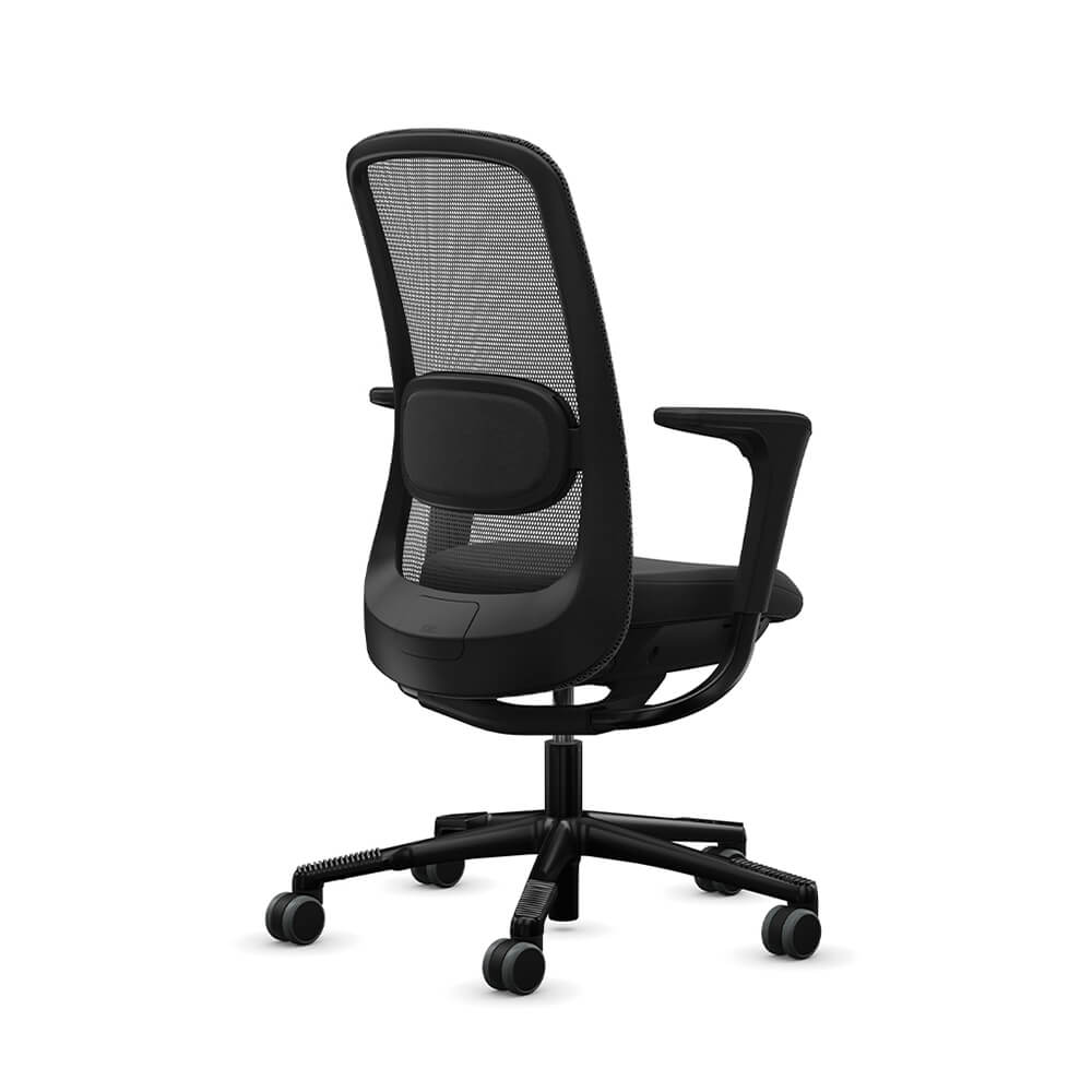 Ergonomic desk chair black backl view