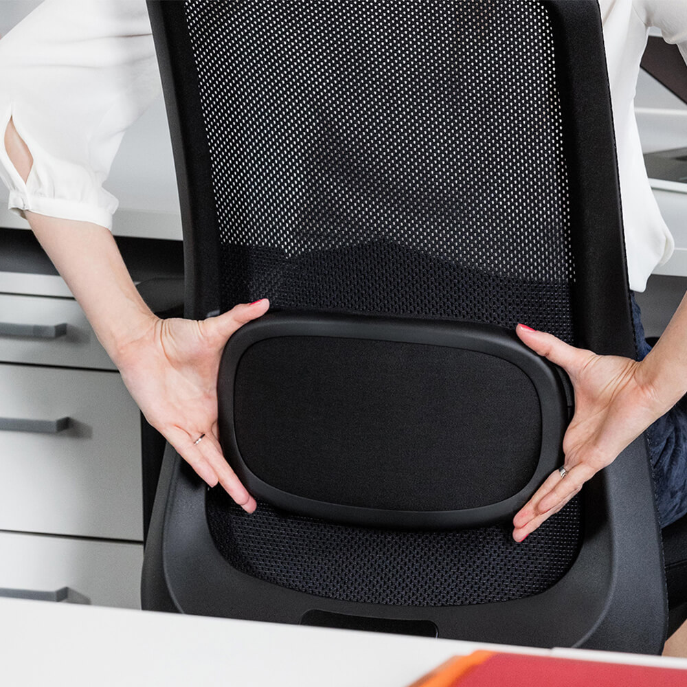 Ergonomic desk chair black environment lumbar