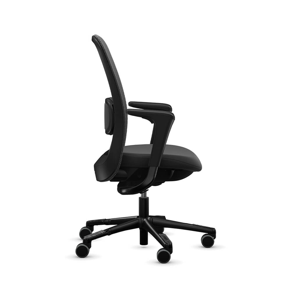 Ergonomic desk chair black lateral view