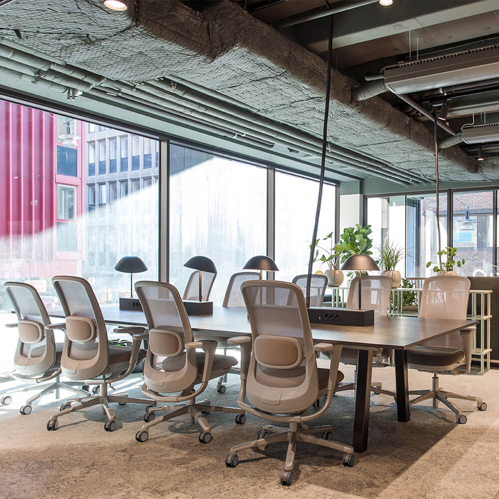 Ergonomic desk chair gray environment