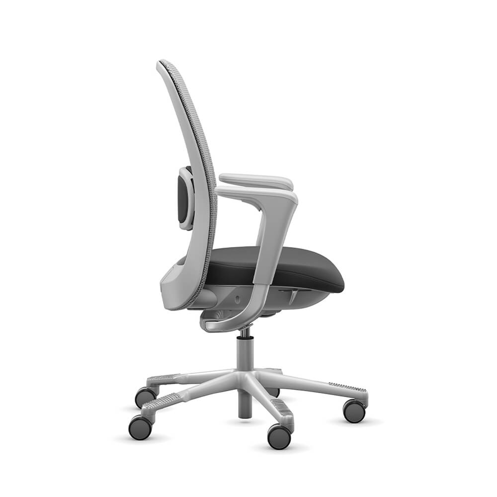 Ergonomic desk chair gray lateral view