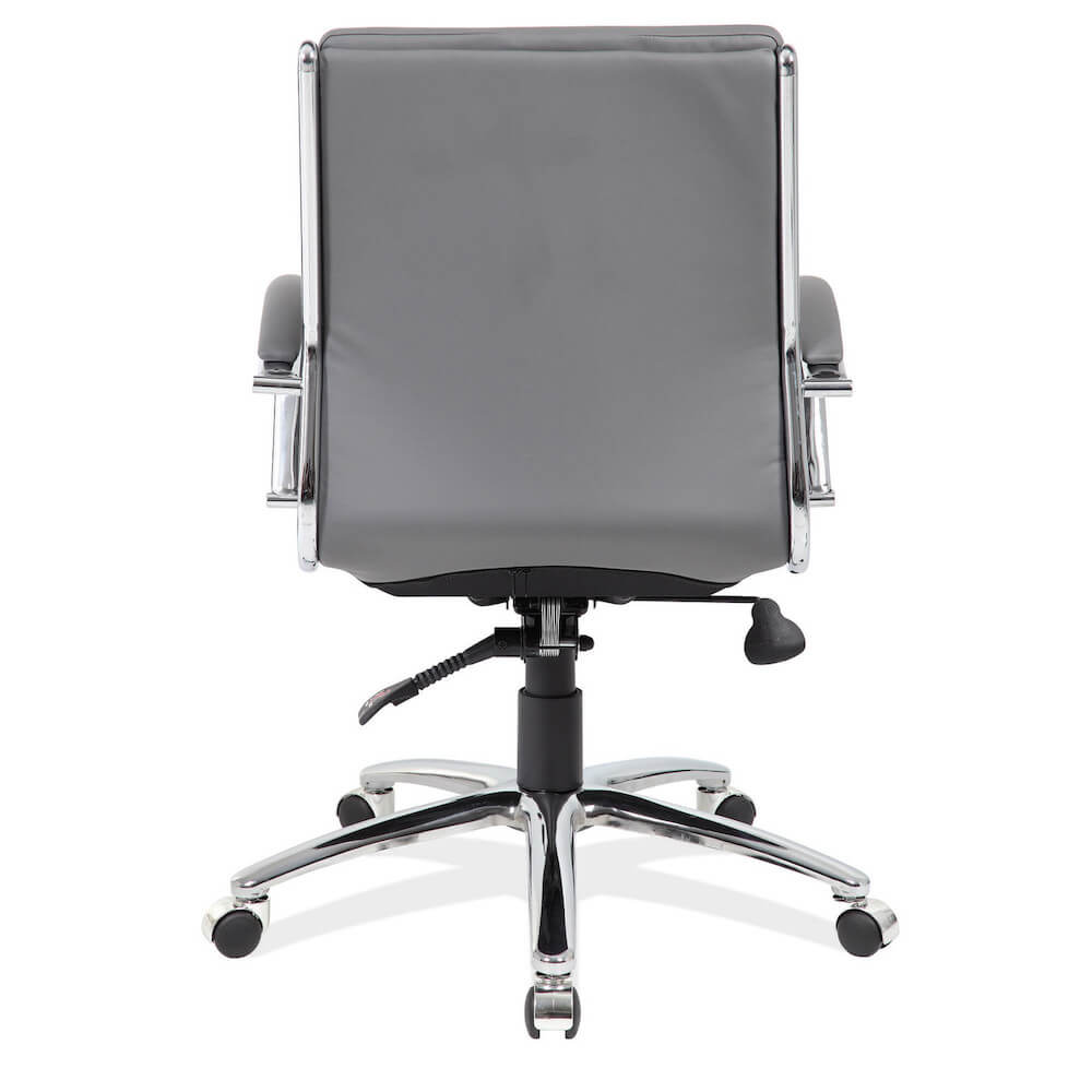 Executive and conference chairs office deks chairs leather mid back office chair gray back view