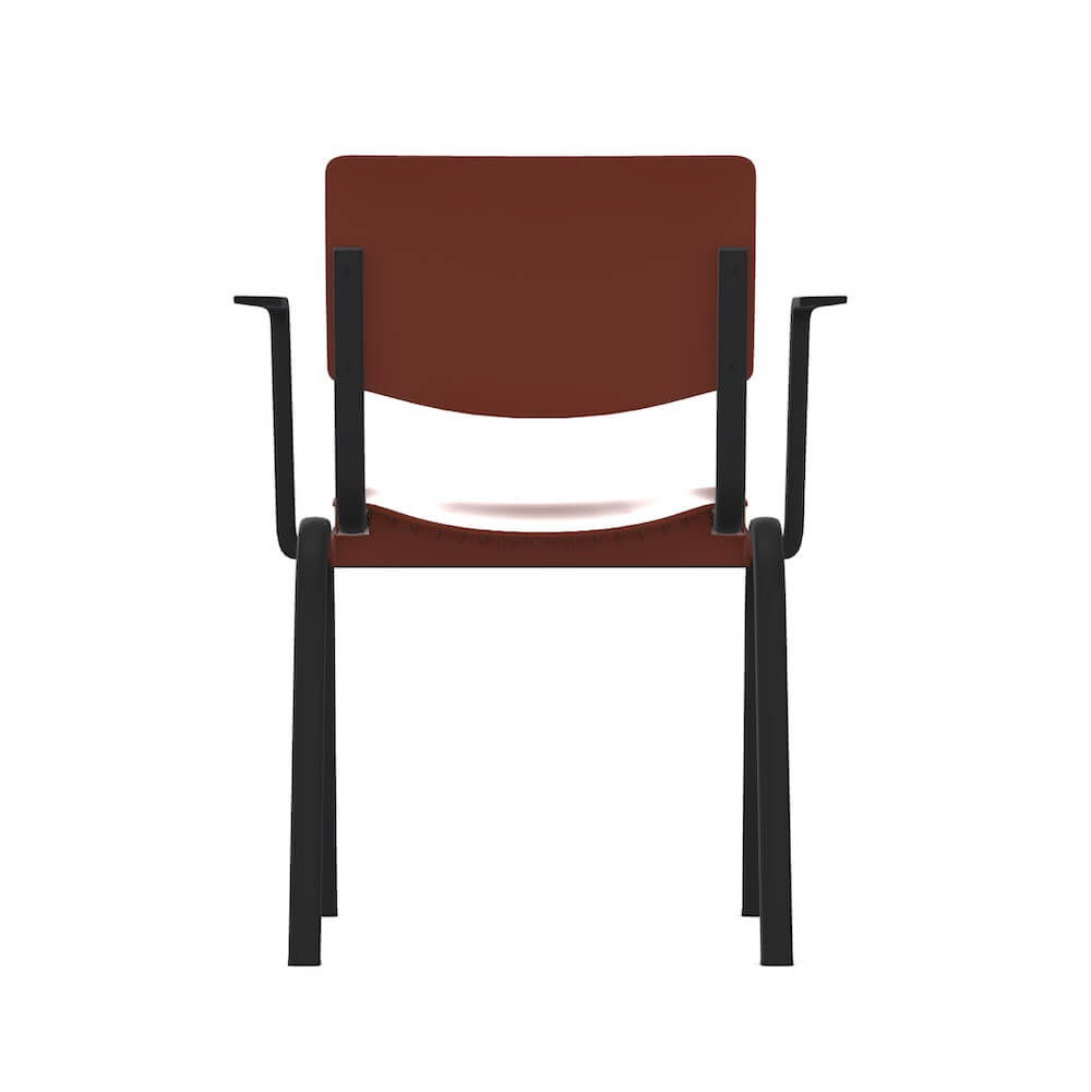 Executive and conference chairs office desk chairs contemporary guest chair black frame and red back and seat back view