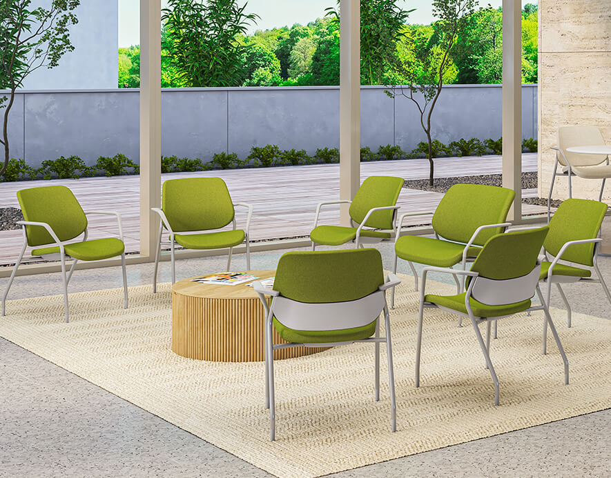 Executive and conference chairs office desk chairs guest room chair green fabric space view 1