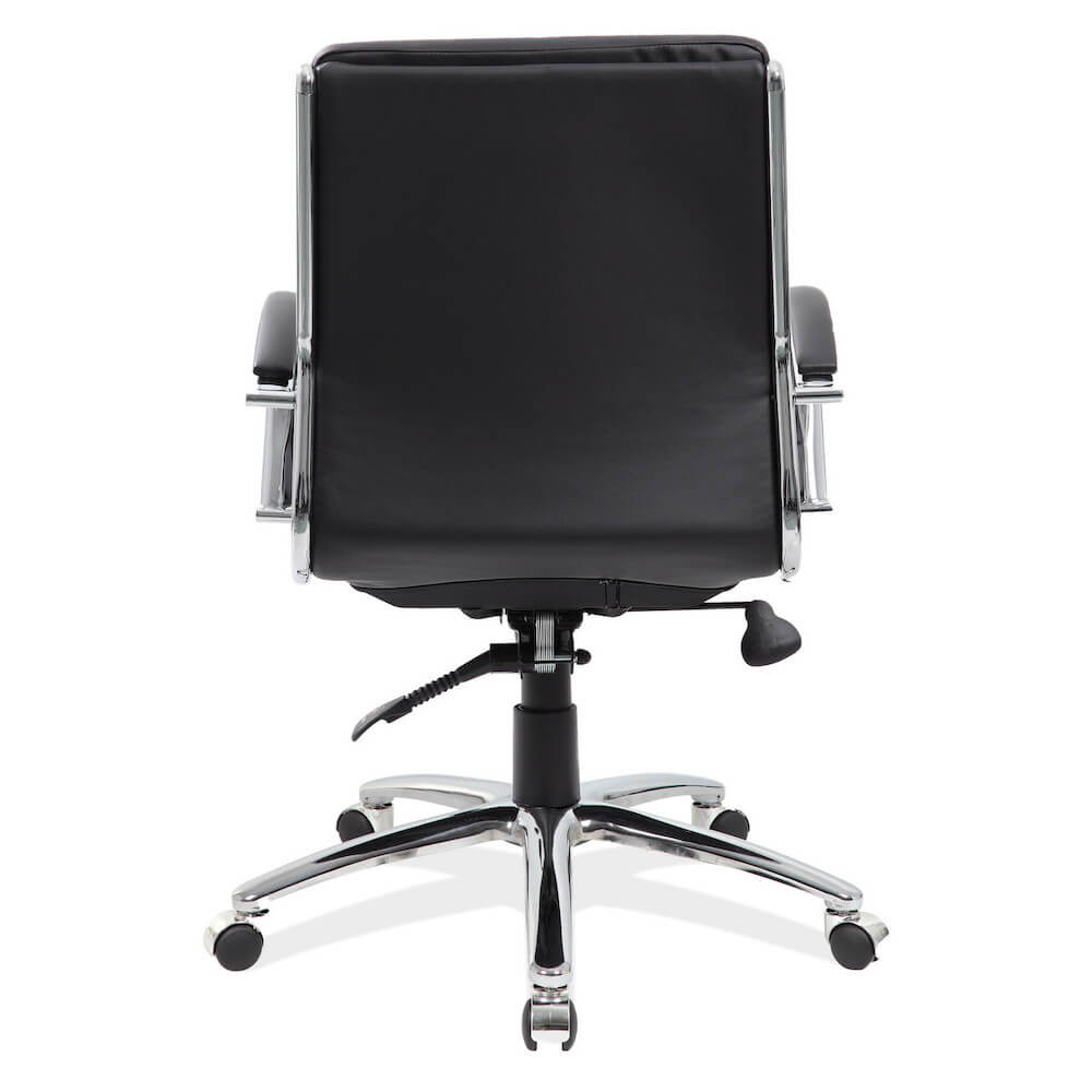 Executive and conference chairs office desk chairs leather mid back office chair black back view