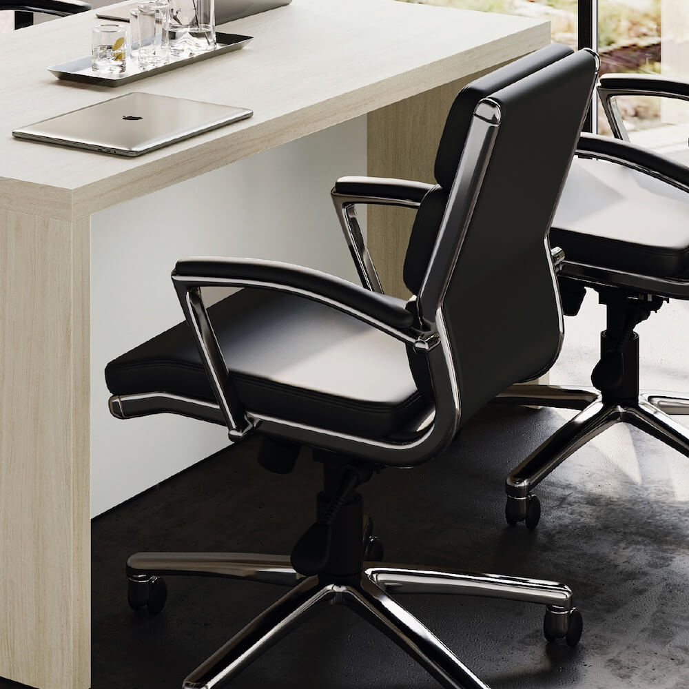 Executive and conference chairs office desk chairs leather mid back office chair space view 2