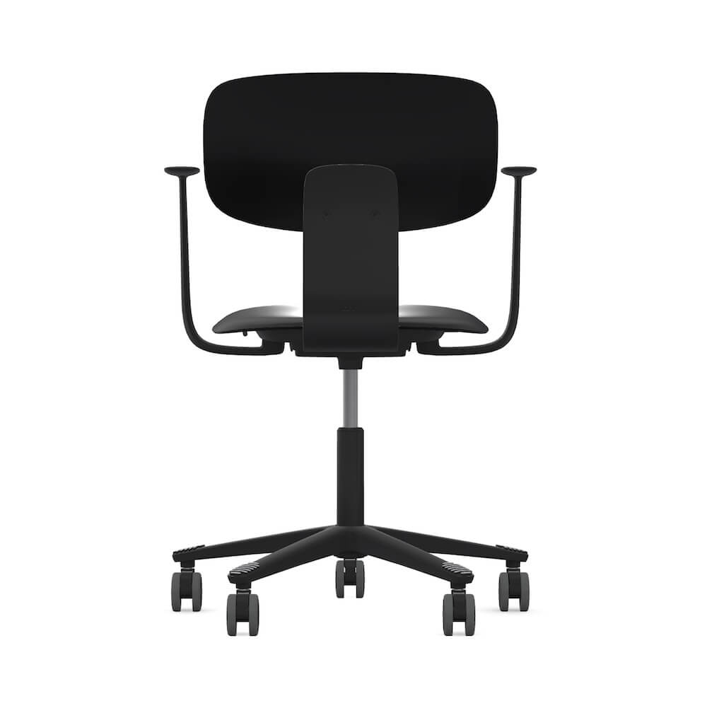 Executive and conference chairs office desk chairs light task chair black all plastic back view
