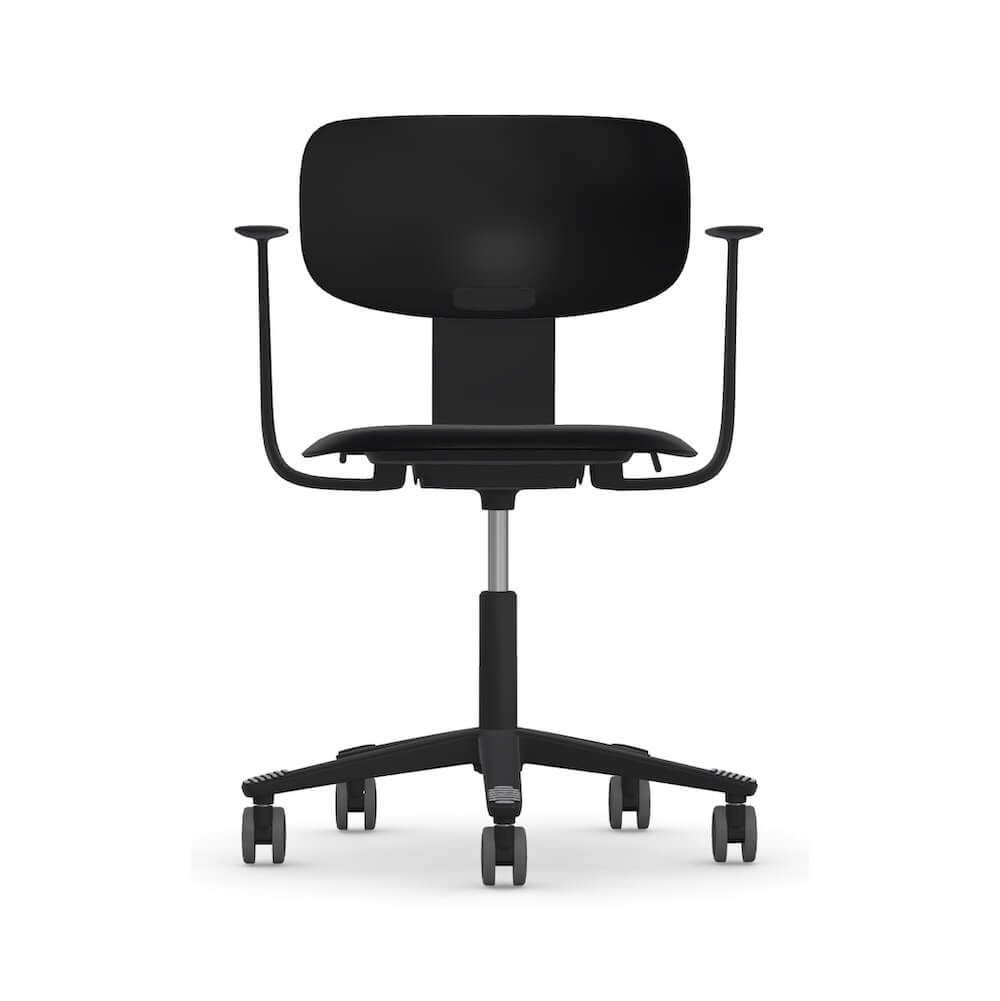 Executive and conference chairs office desk chairs light task chair black all plastic front view