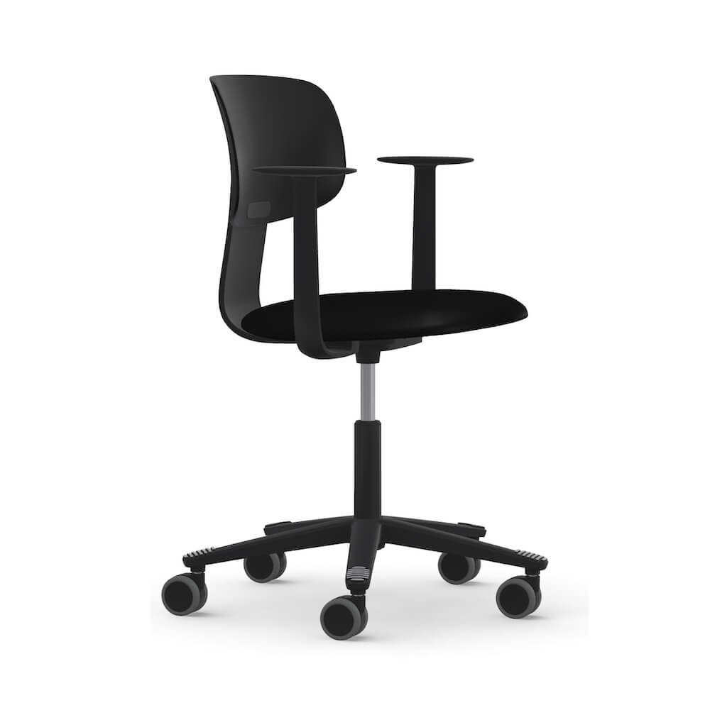 Executive and conference chairs office desk chairs light task chair black angle view
