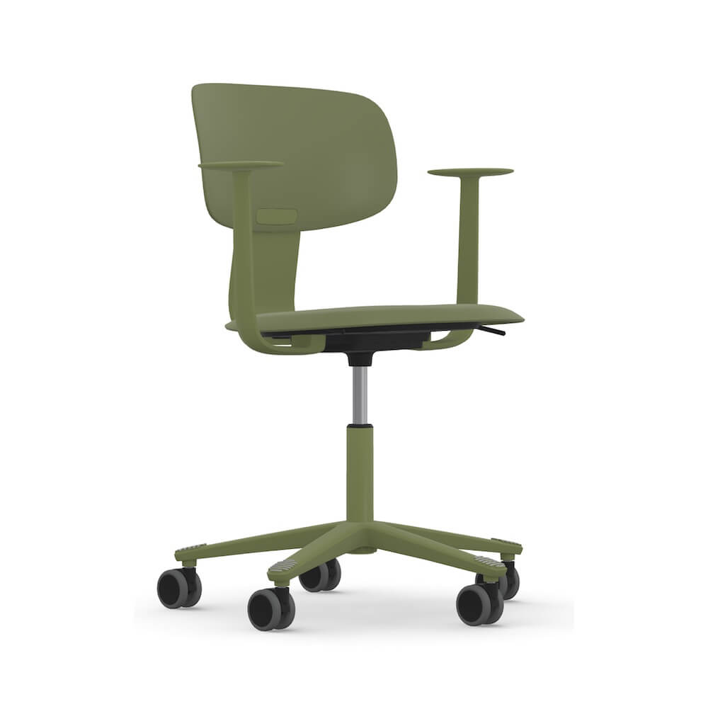 Executive and conference chairs office desk chairs light task chair green all plastic angle view
