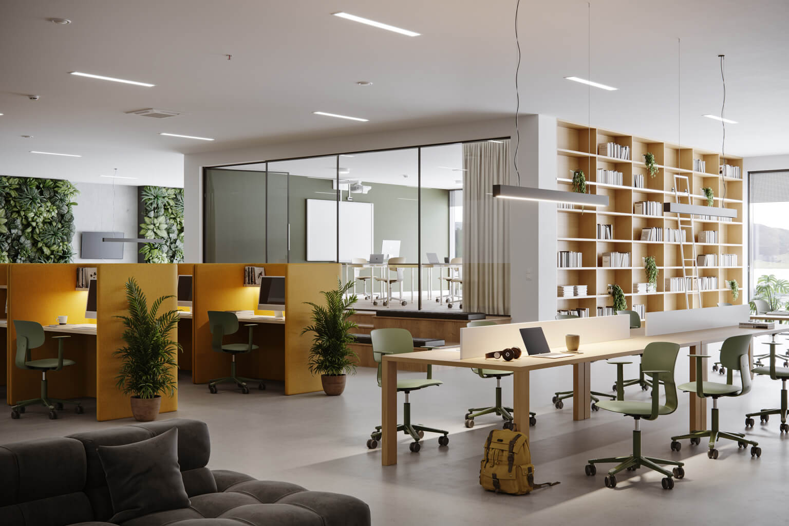 Executive and conference chairs office desk chairs light task chair green space view 1