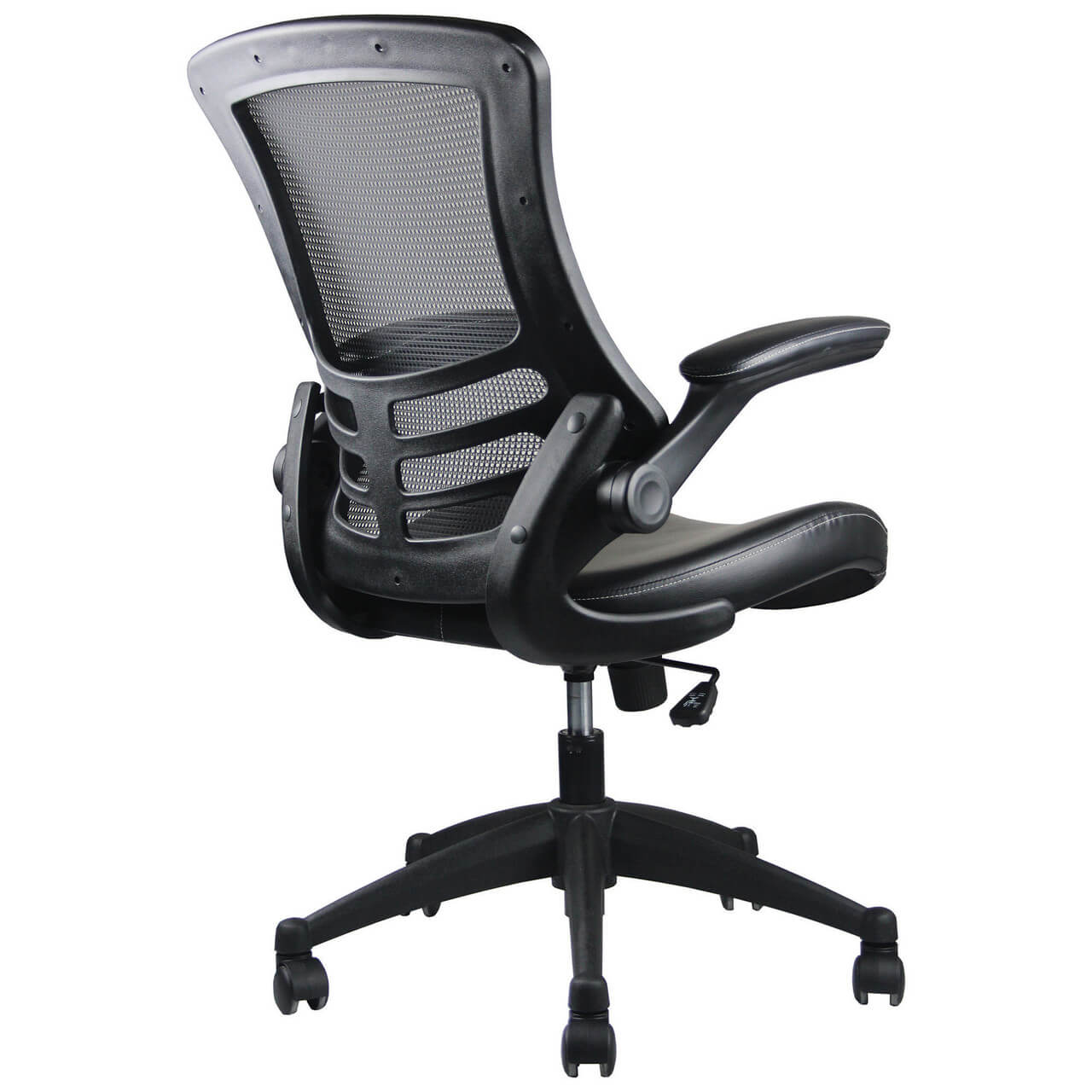 Executive and conference chairs office desk chairs mesh office chair with flip up arms back angle view