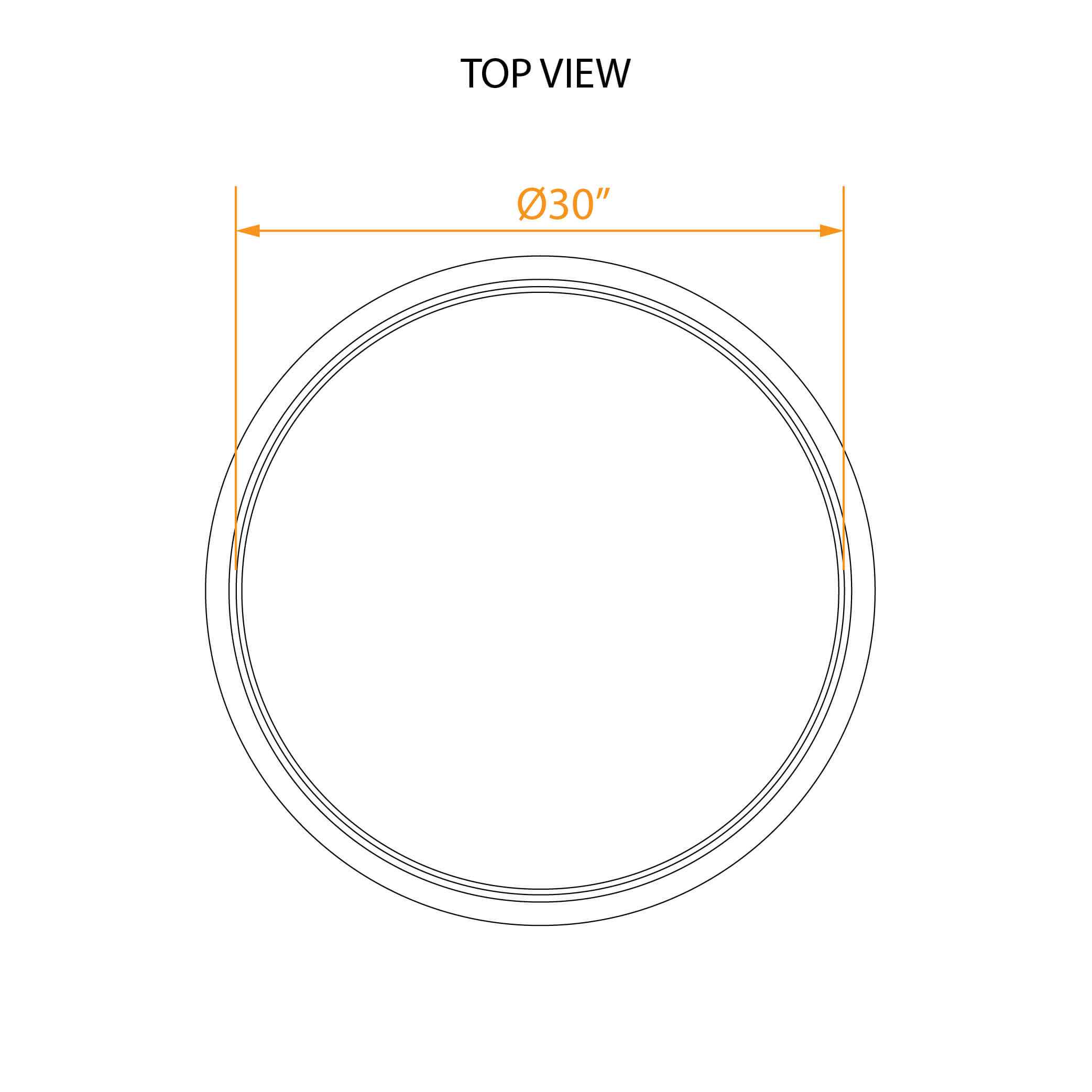 Fabric coffee table metal base 2D dimensions