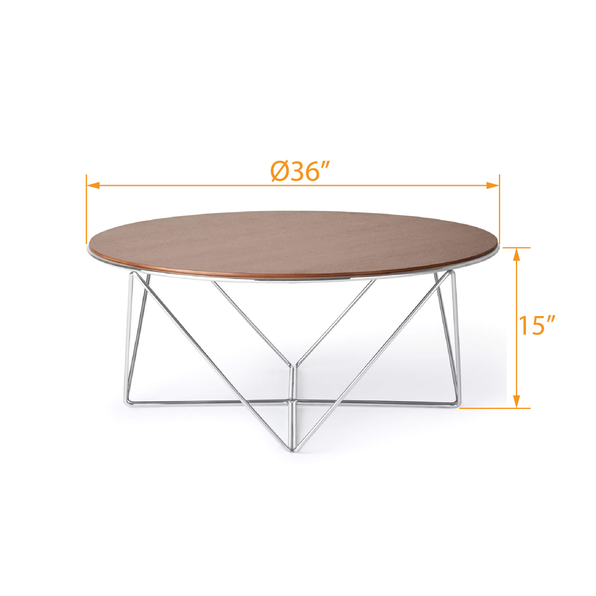 Geometric coffee table metal base 3D dimensions 1