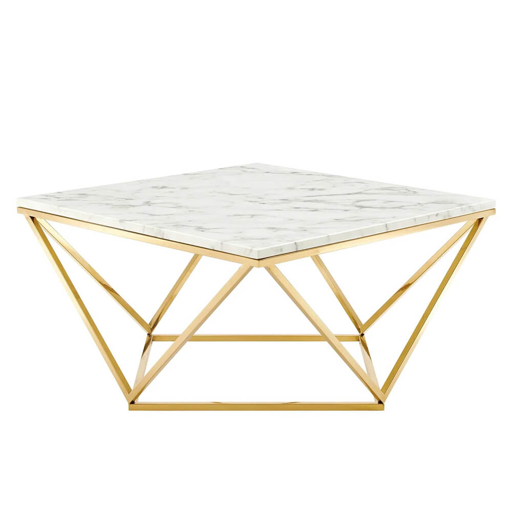 Glam geometrical coffee table angle view