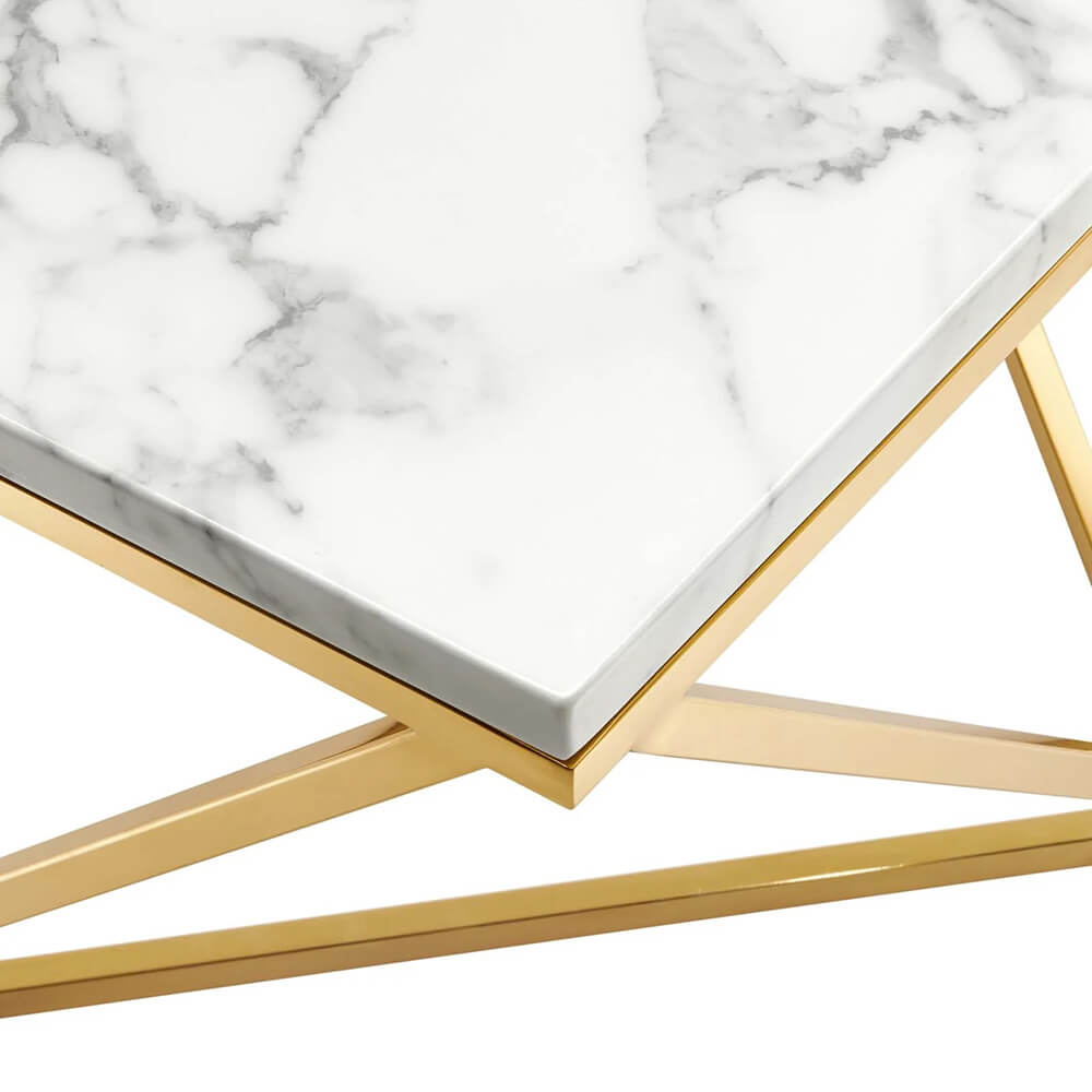 Glam geometrical coffee table close up