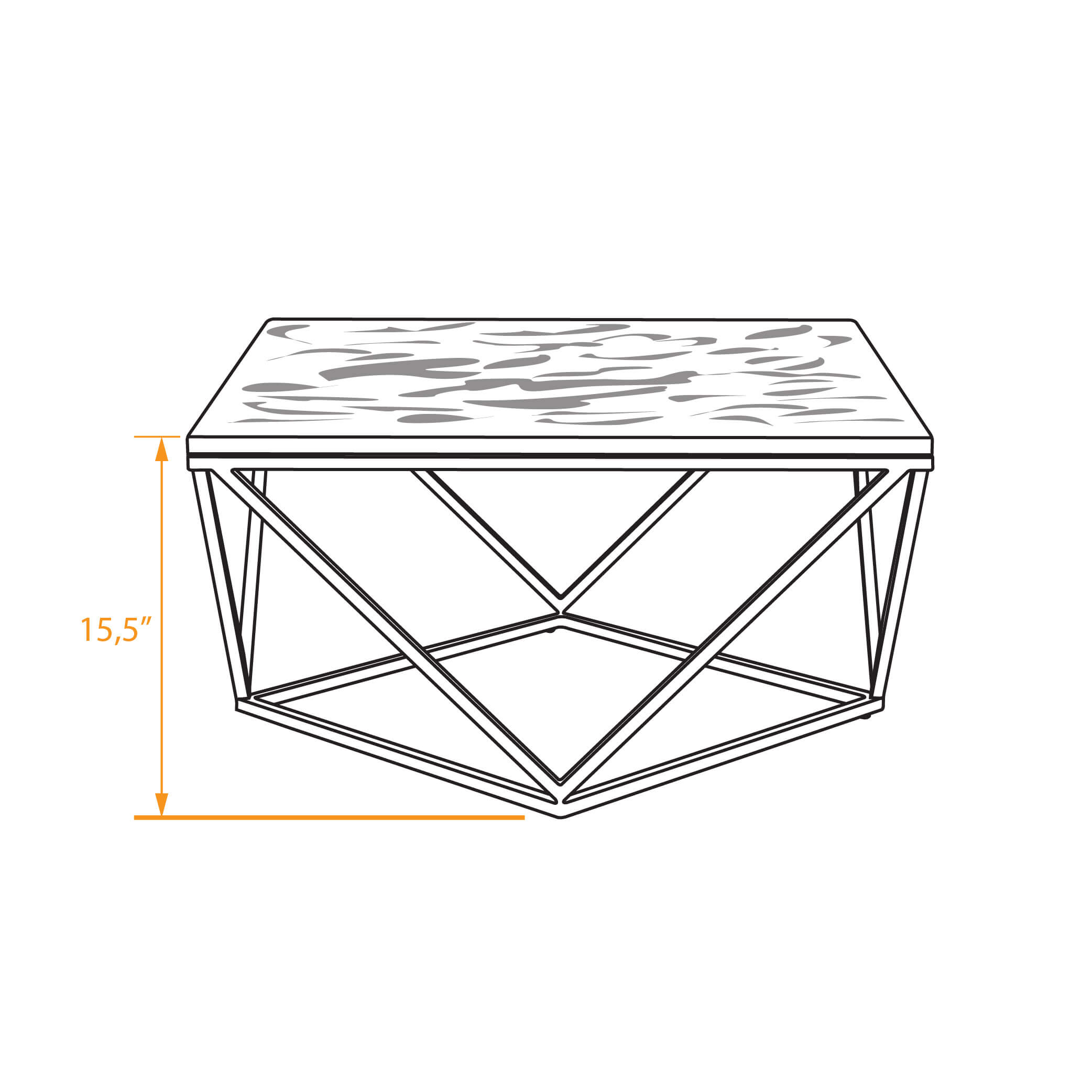 Glam geometrical coffee table dimentions