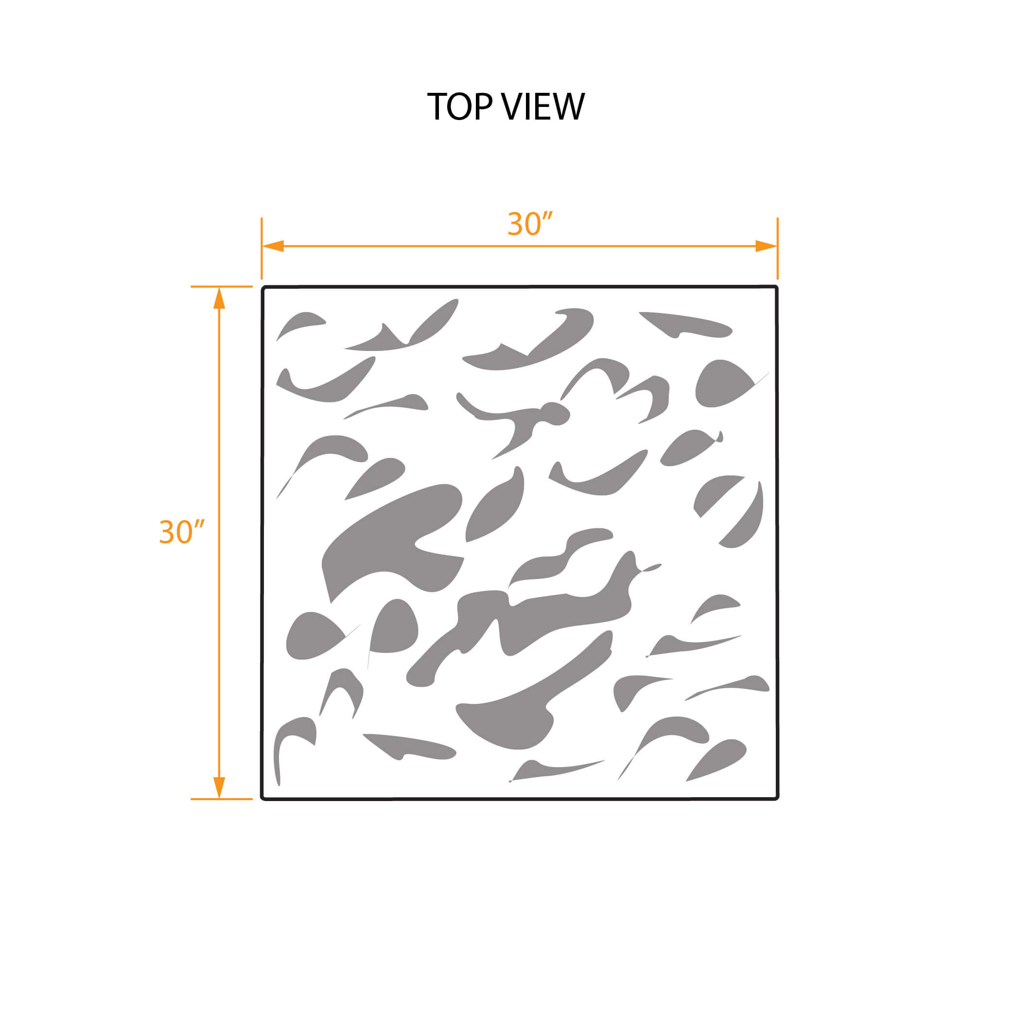 Glam geometrical coffee table top view dimensions