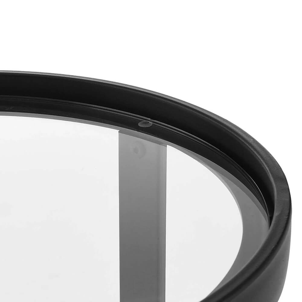 Glass and steel end table 17 black close up