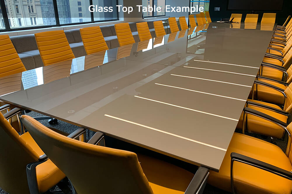 Glass top table example 02