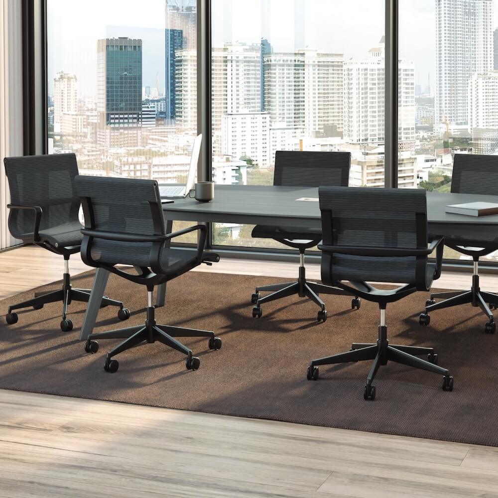Mid century conference table office view