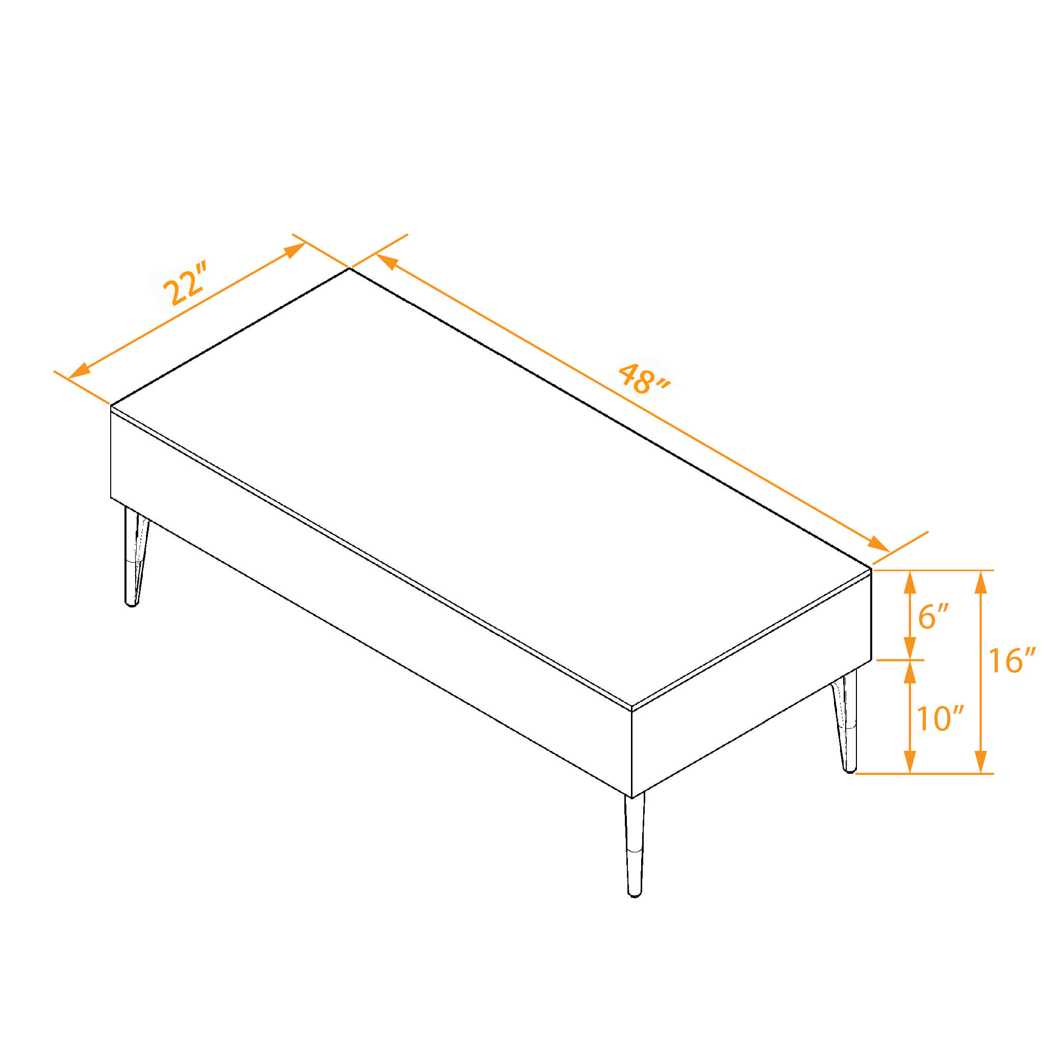 Modern accent tables rectangle 3D dims