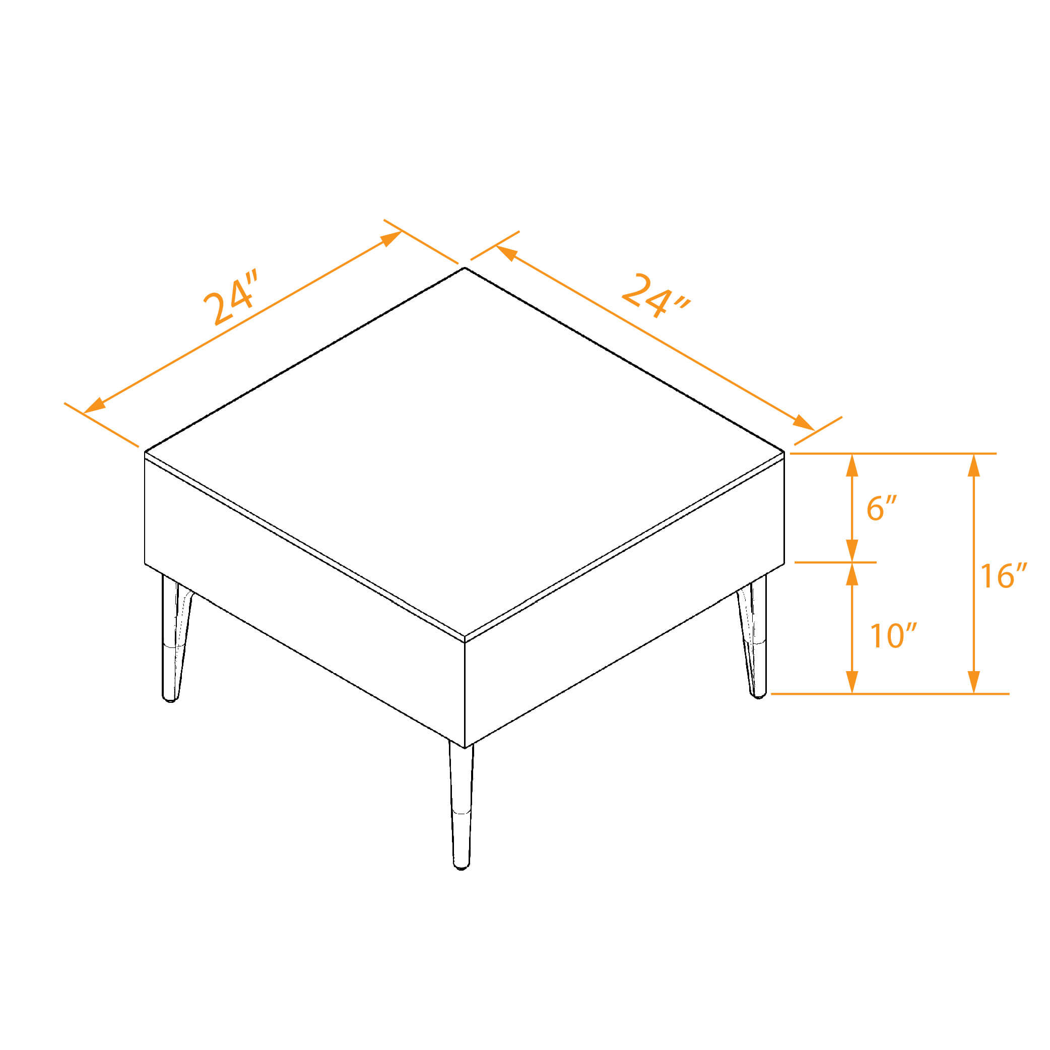 Modern accent tables square 3D dims