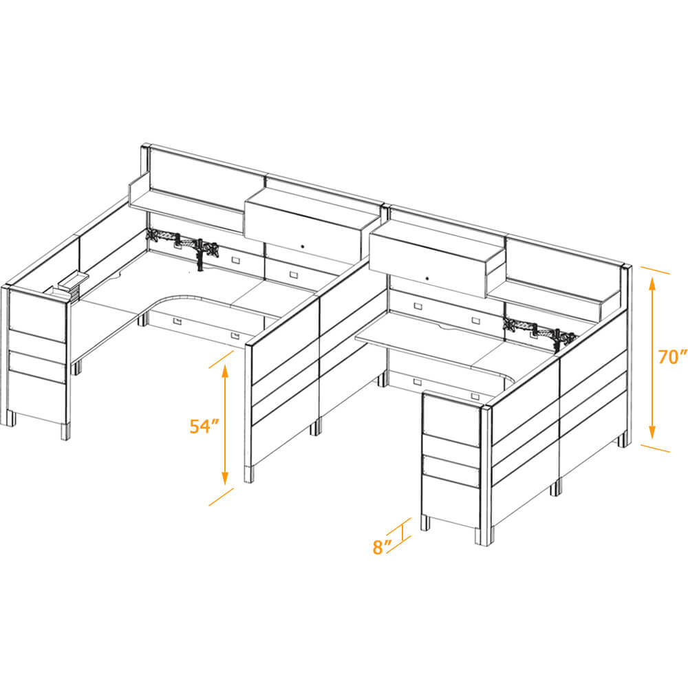 Modern cubicles duo cubes 3D Modern cubicles duo cubes 3D