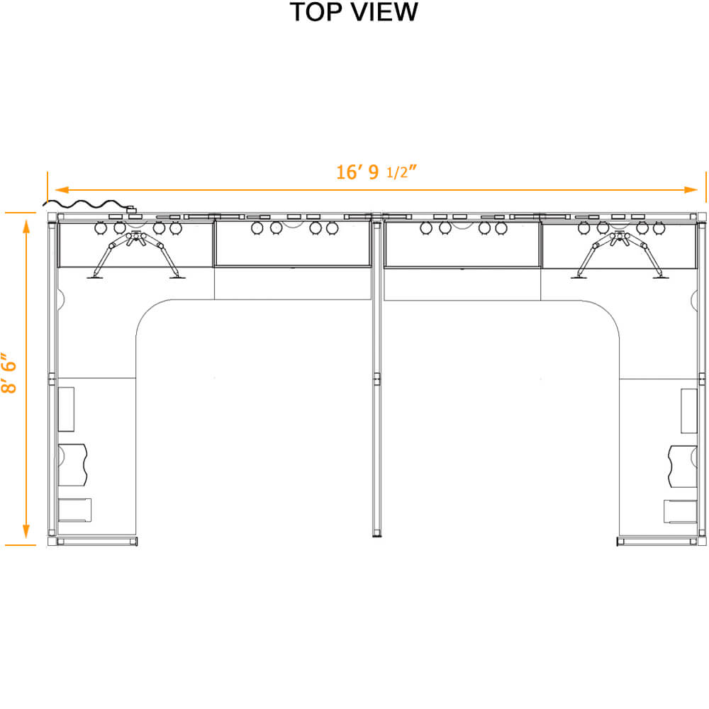 Modern cubicles duo cubes top view Modern cubicles duo cubes top view