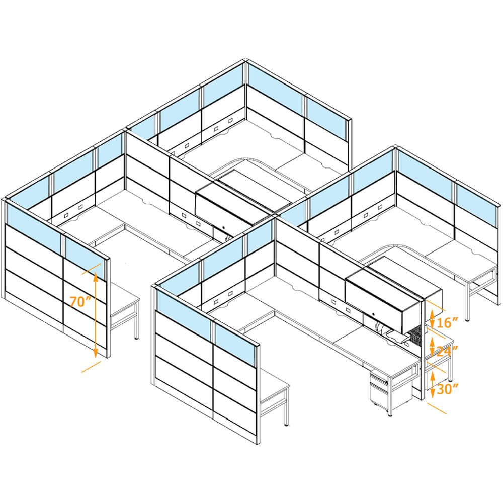 Modern cubicles j cubes 3D